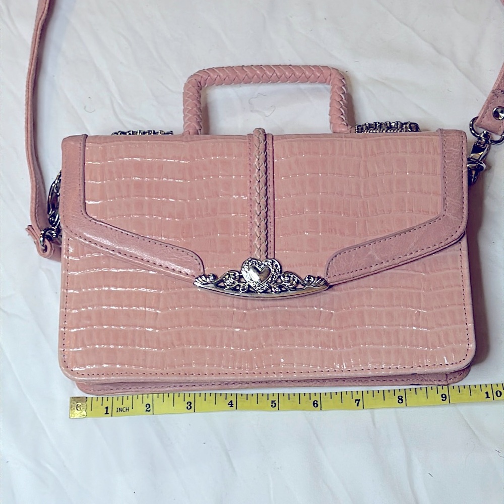 MC Snap Closure Pink Crossbody Bag 9 X 6”